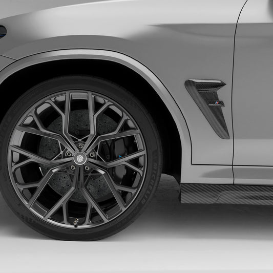 BMW X4M F98 LCI carbon fiber side fender vents, side view