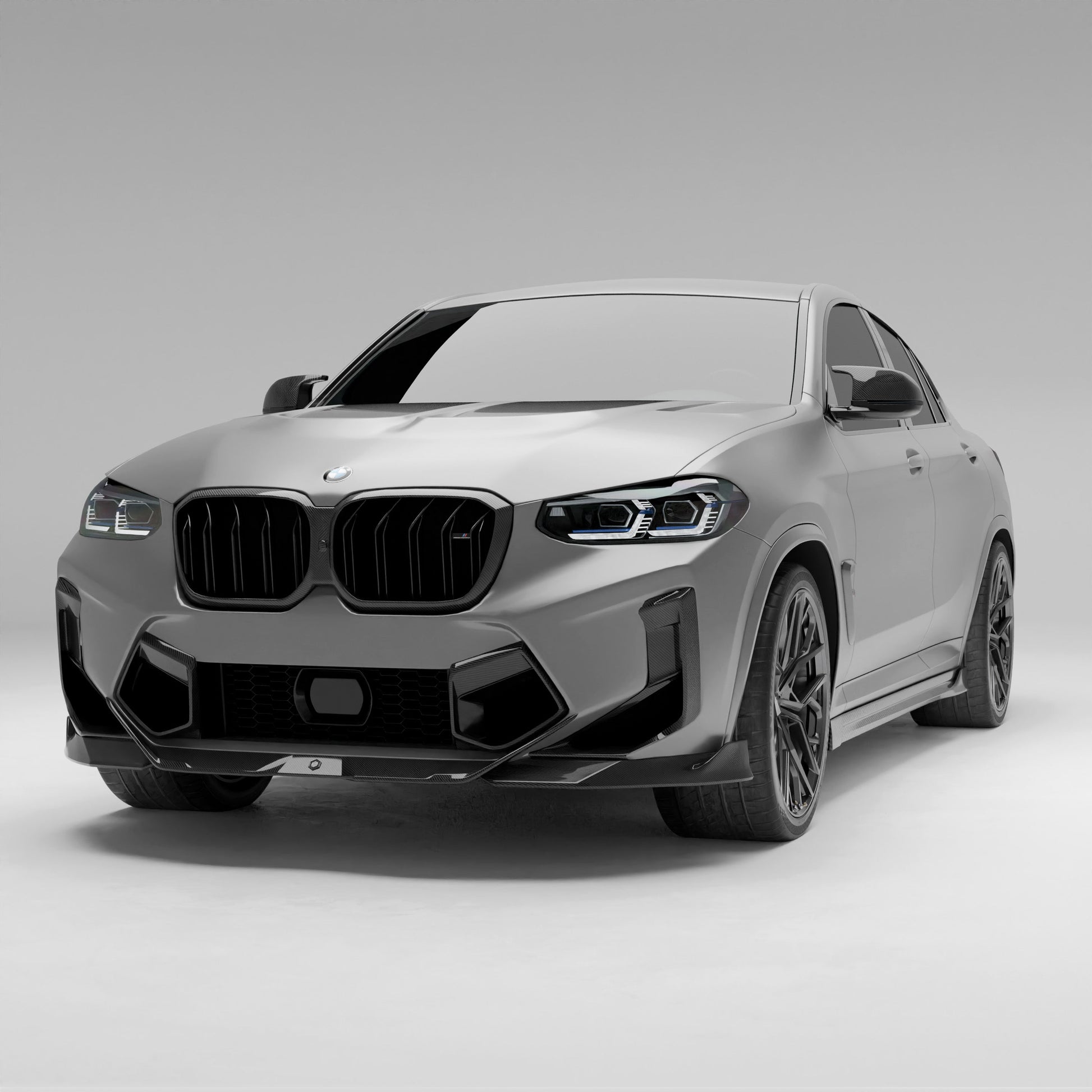 BMW X4M F98 LCI carbon fiber front lip splitter front view
