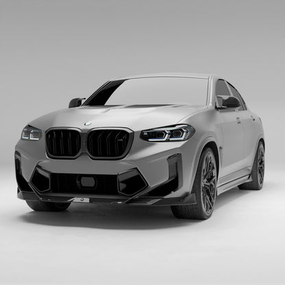 BMW X4M F98 LCI carbon fiber front lip splitter front view
