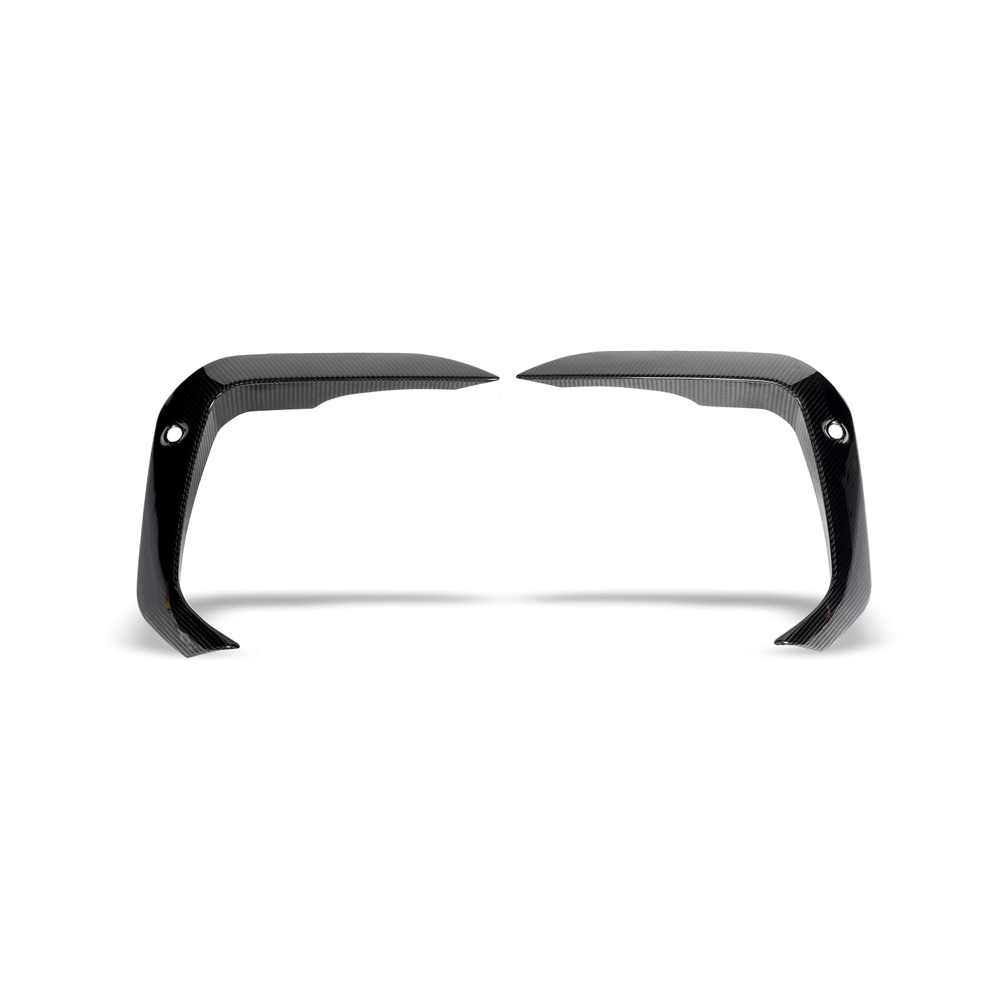 BMW X6M F96 carbon fiber front bumper canards, corner detail