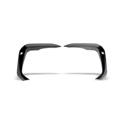 BMW X6M F96 carbon fiber front bumper canards, corner detail