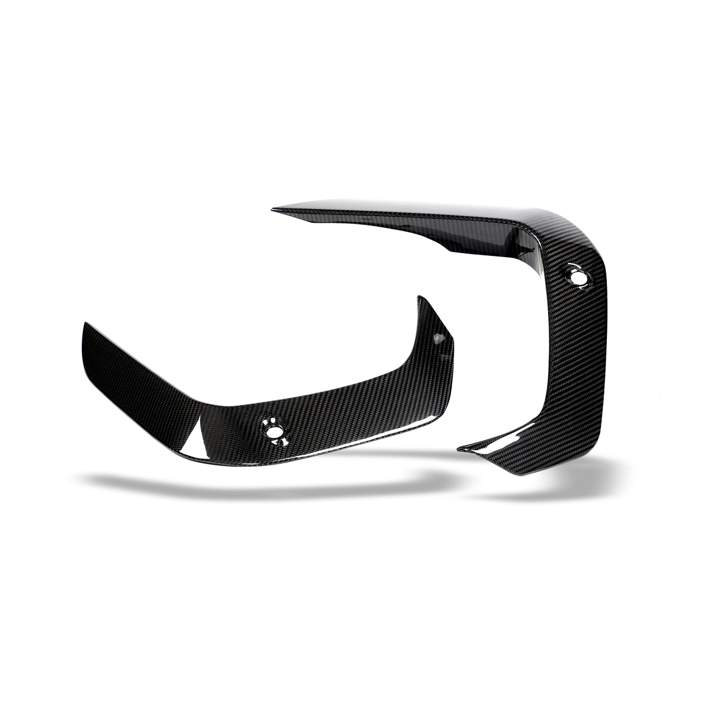 BMW X6M F96 carbon fiber canards mounted on front bumper