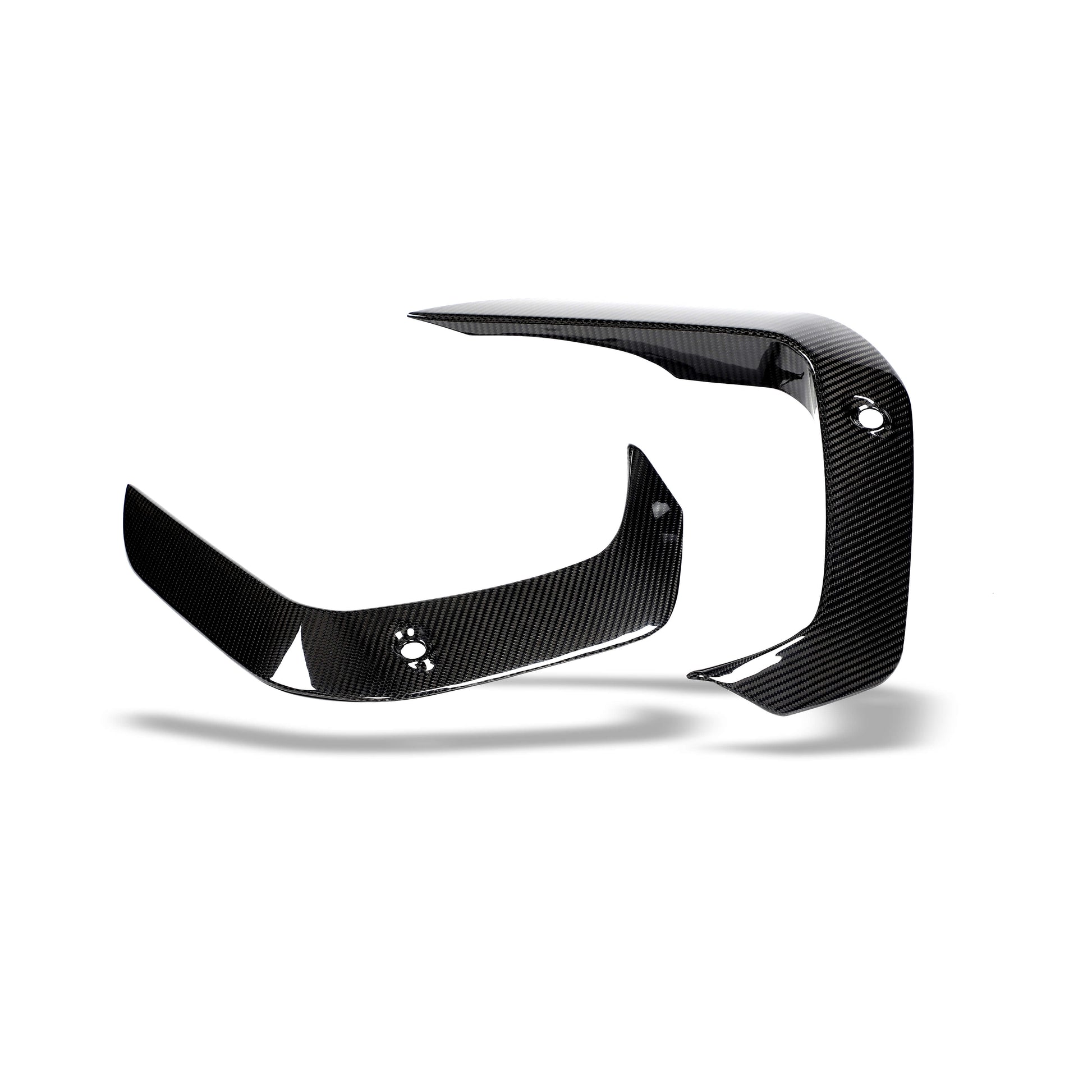 BMW X6M F96 carbon fiber canards mounted on front bumper