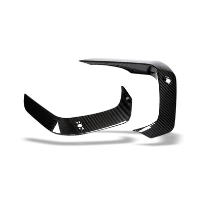 BMW X6M F96 carbon fiber canards mounted on front bumper
