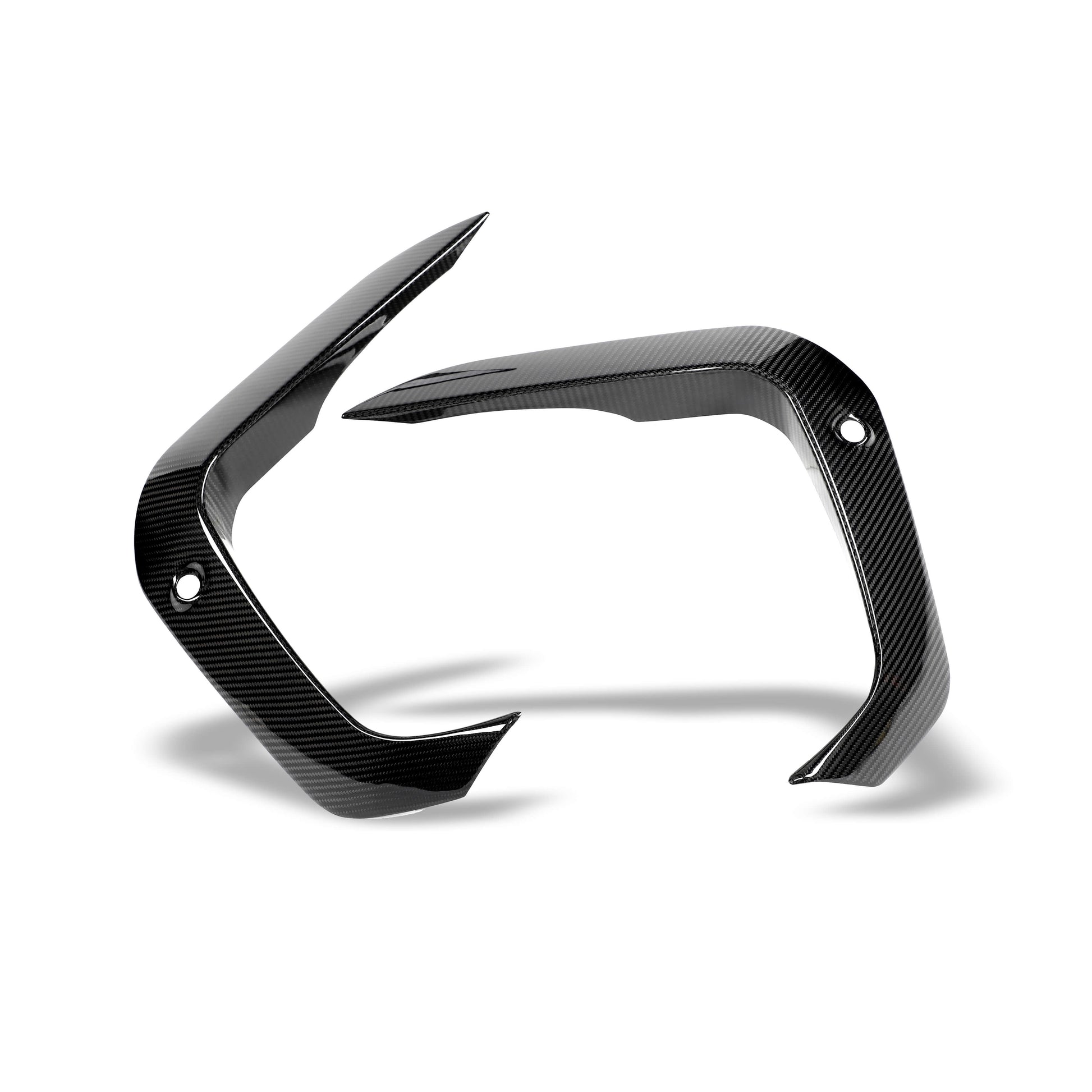 BMW X6M F96 carbon fiber front canards, angled profile view
