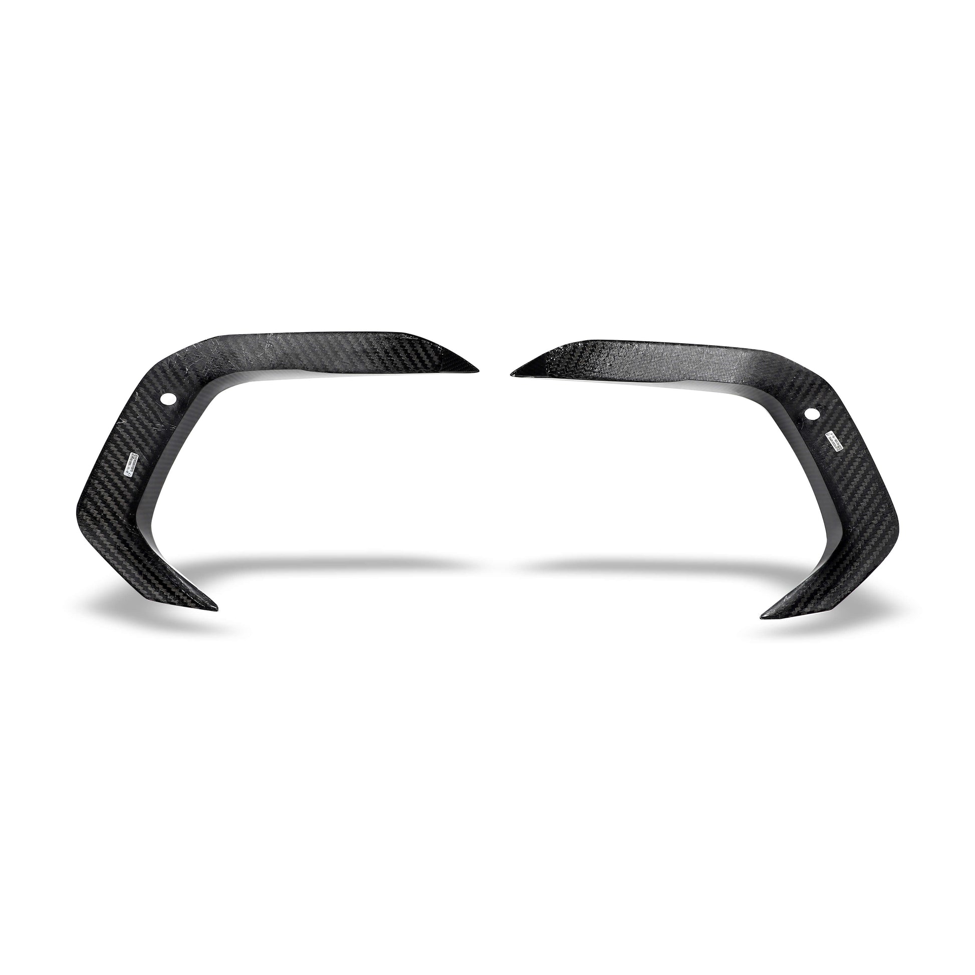 BMW X6M F96 carbon fiber front bumper canards, full front view