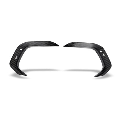 BMW X6M F96 carbon fiber front bumper canards, full front view