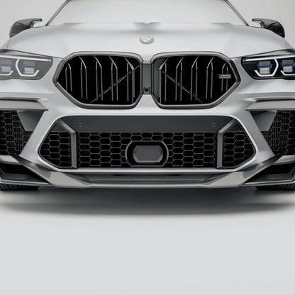 BMW X6M F96 Pre-LCI carbon fiber front grille rendering main view