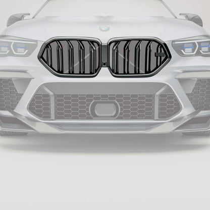 Carbon fiber front grille for X6M F96 second rendering angle