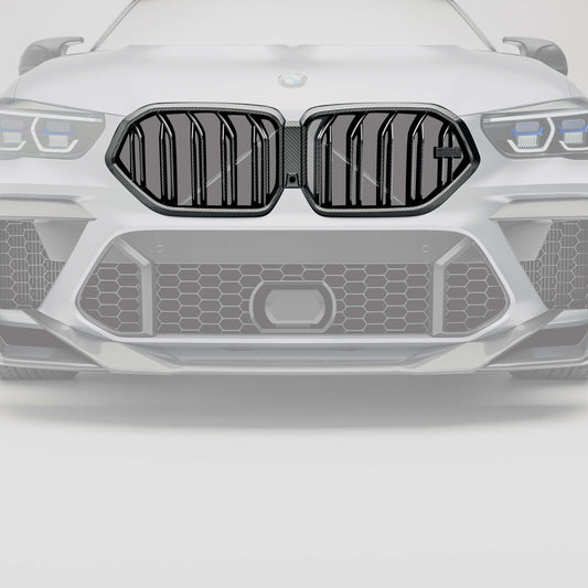 Carbon fiber front grille for X6M F96 second rendering angle