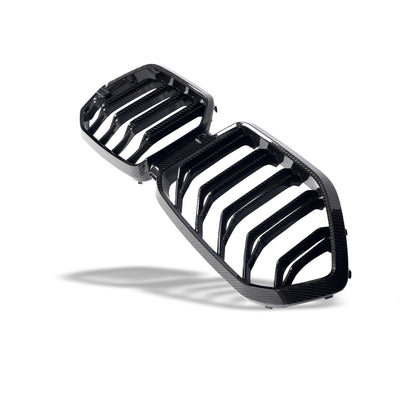 BMW X6M F96 carbon grille shown from a side profile angle
