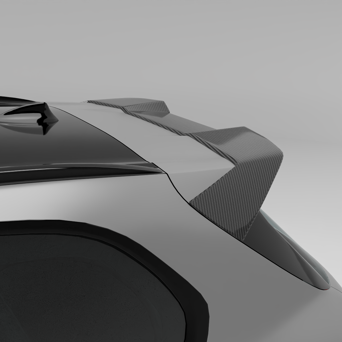 BMW X5M F95 Pre-LCI carbon fiber roof spoiler, rear render view