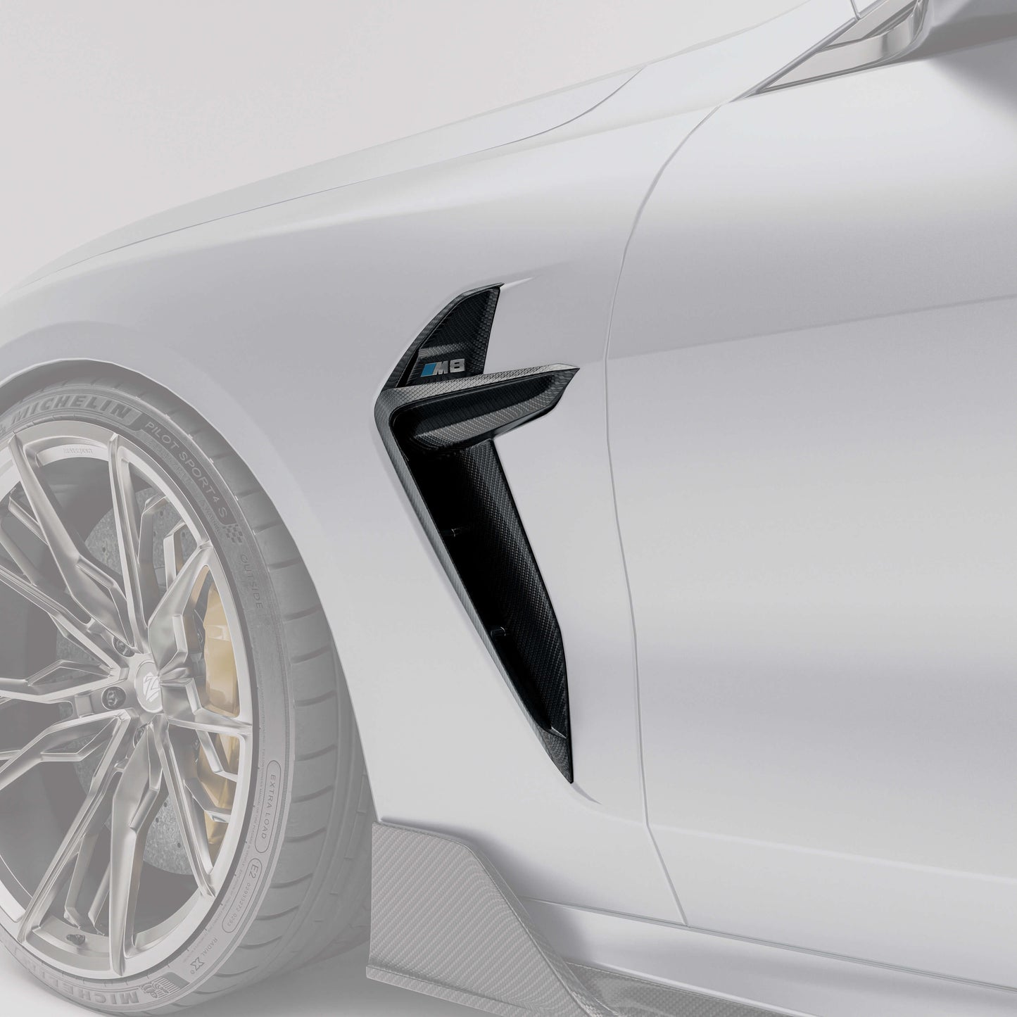BMW F92 M8 Coupe carbon side fender trim detail