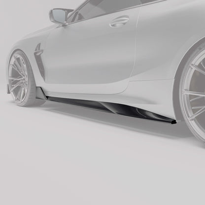 BMW M8 F92 coupe carbon fiber side skirt detail view