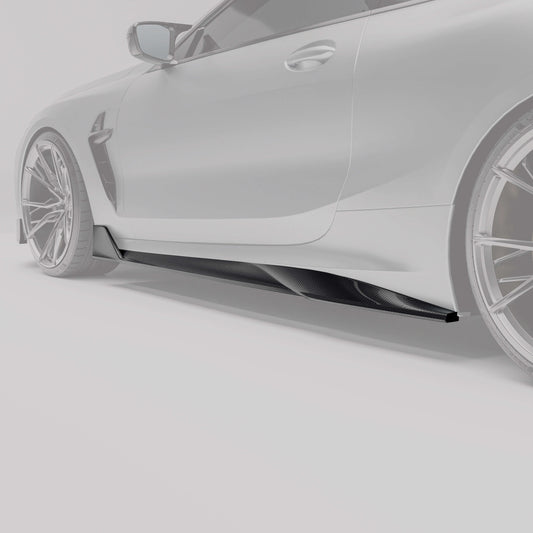 BMW M8 F92 coupe carbon fiber side skirt detail view