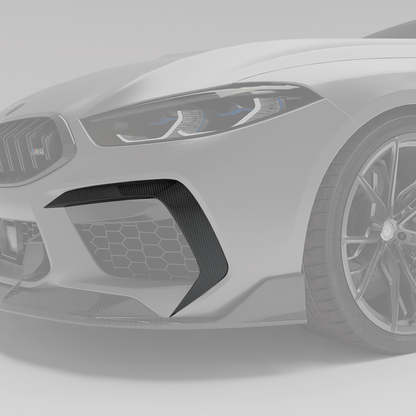 BMW F92 M8 Coupe carbon fiber canards close-up detail