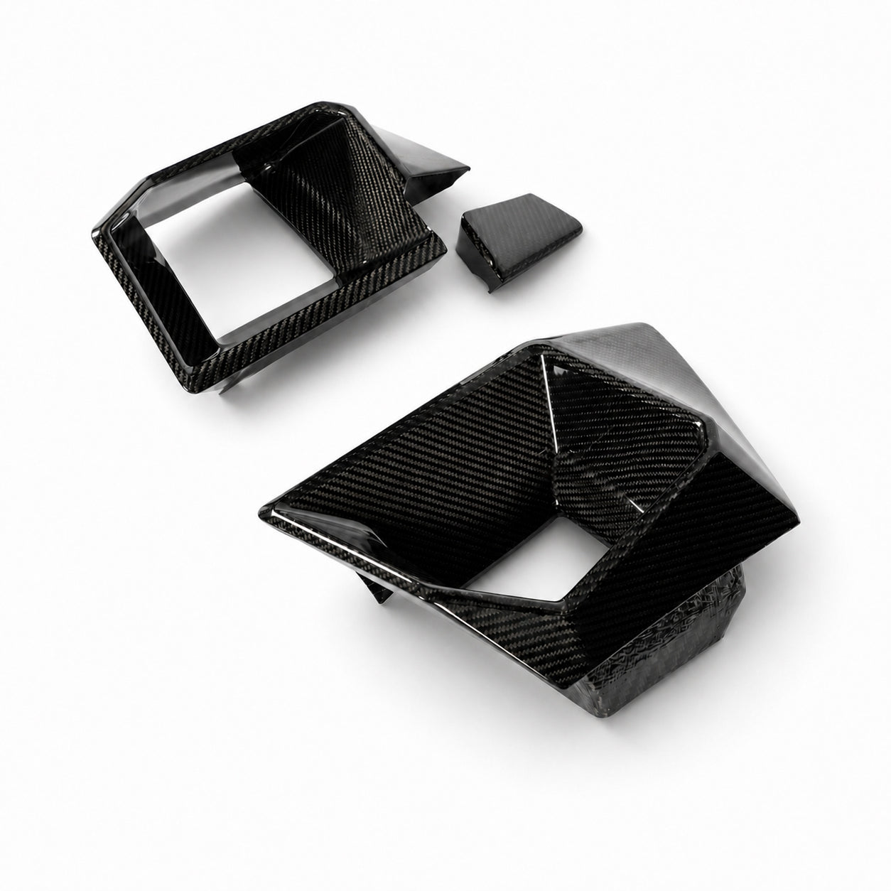 BMW XM G09 carbon fiber front bumper vents angled product view