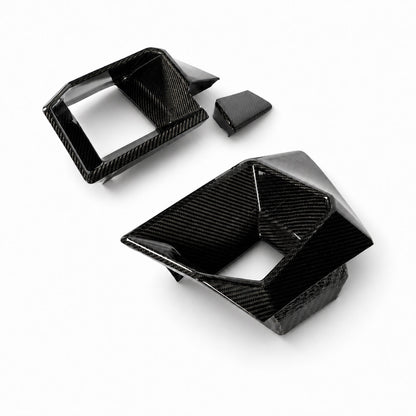 BMW XM G09 carbon fiber front bumper vents angled product view