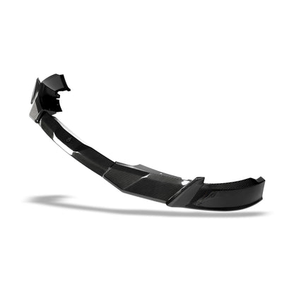 BMW XM G09 carbon fiber front lip side profile showing extension depth