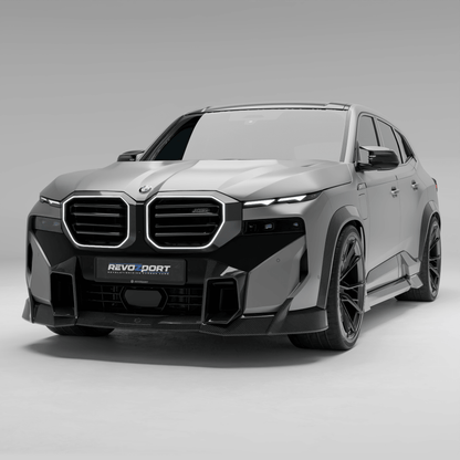BMW XM G09 carbon fiber front lip shown in full studio product view