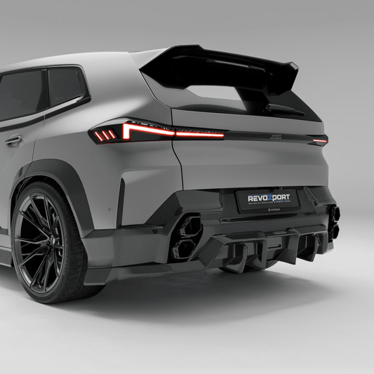 BMW XM G09 carbon fiber rear diffuser rear straight-on view