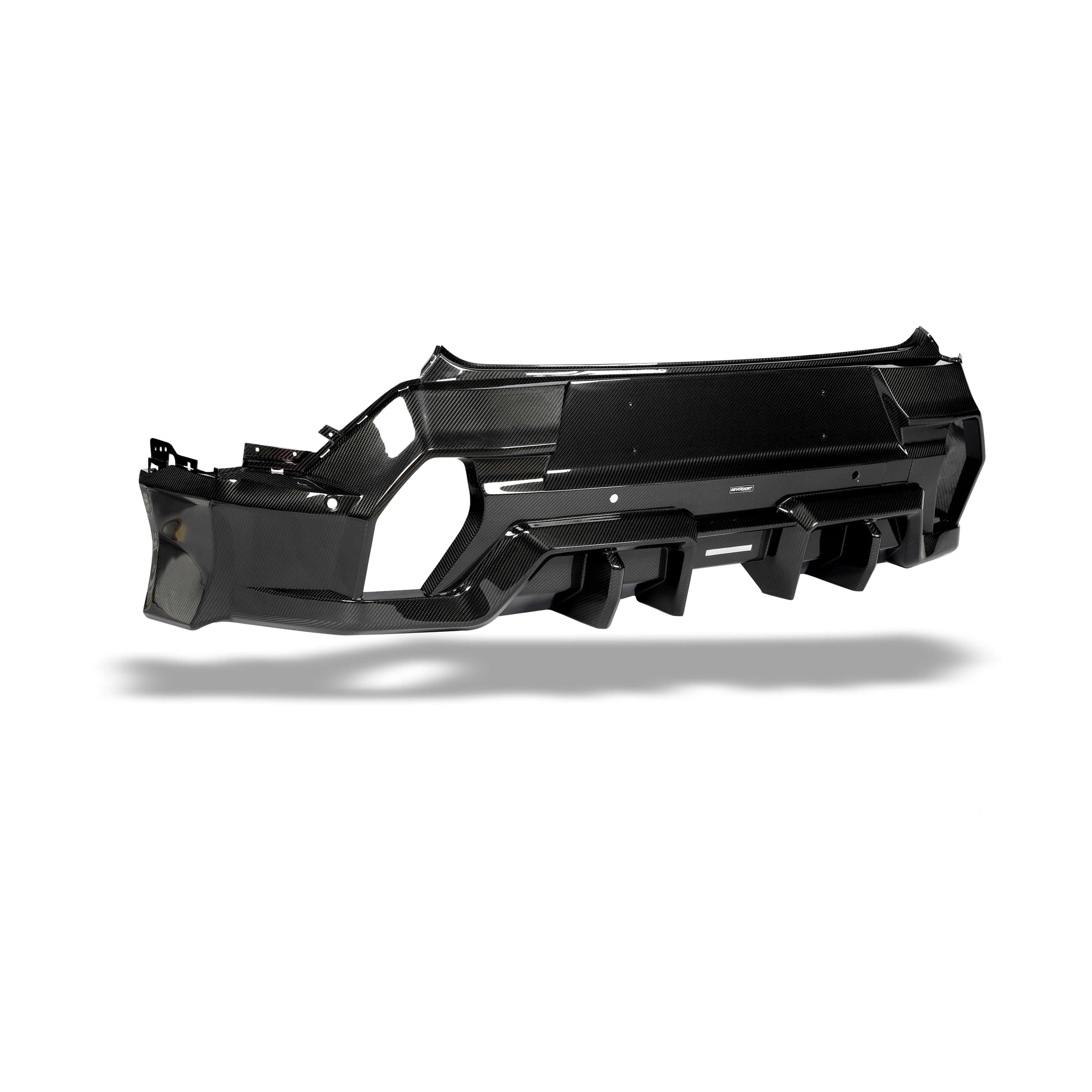 BMW XM G09 carbon fiber rear diffuser channel detail view two