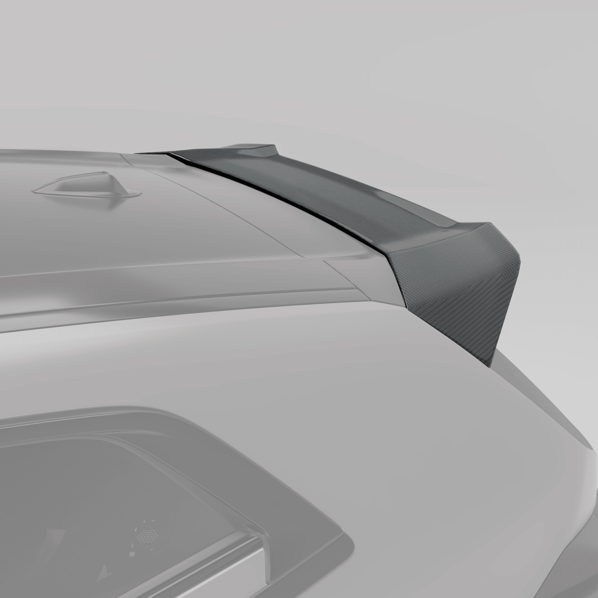 BMW XM G09 carbon fiber roof spoiler weave detail close-up