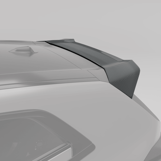 BMW XM G09 carbon fiber roof spoiler weave detail close-up