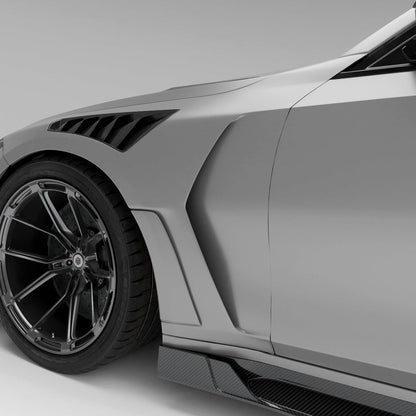 BMW M3 G81 Touring carbon fiber side fenders, rendered side view