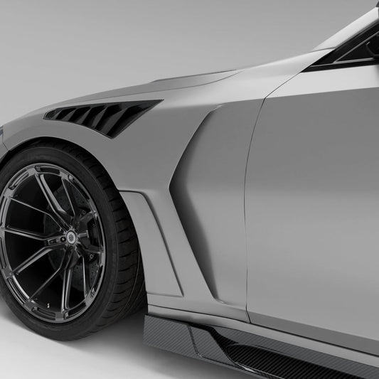 BMW M3 G81 Touring carbon fiber side fenders, rendered side view