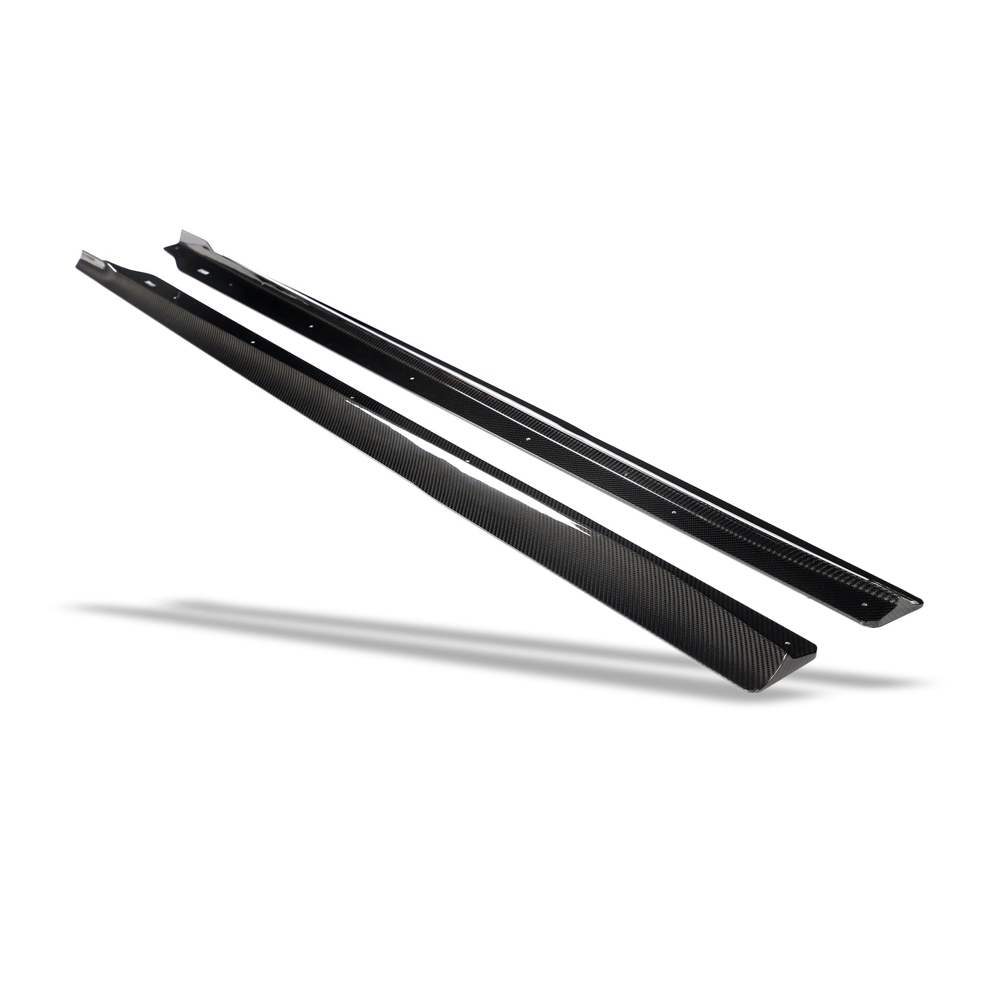 BMW M2 G87 carbon fiber aero side skirt, lower body detail