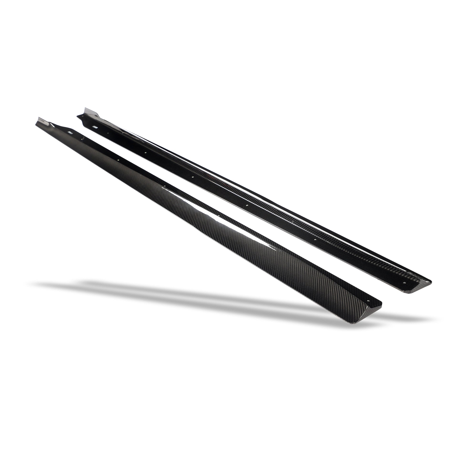 BMW M2 G87 carbon fiber aero side skirt, lower body detail