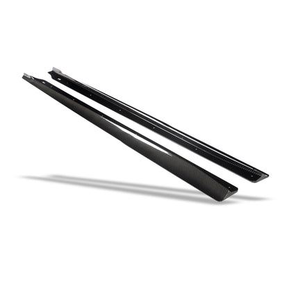 BMW M2 G87 carbon fiber aero side skirt, lower body detail