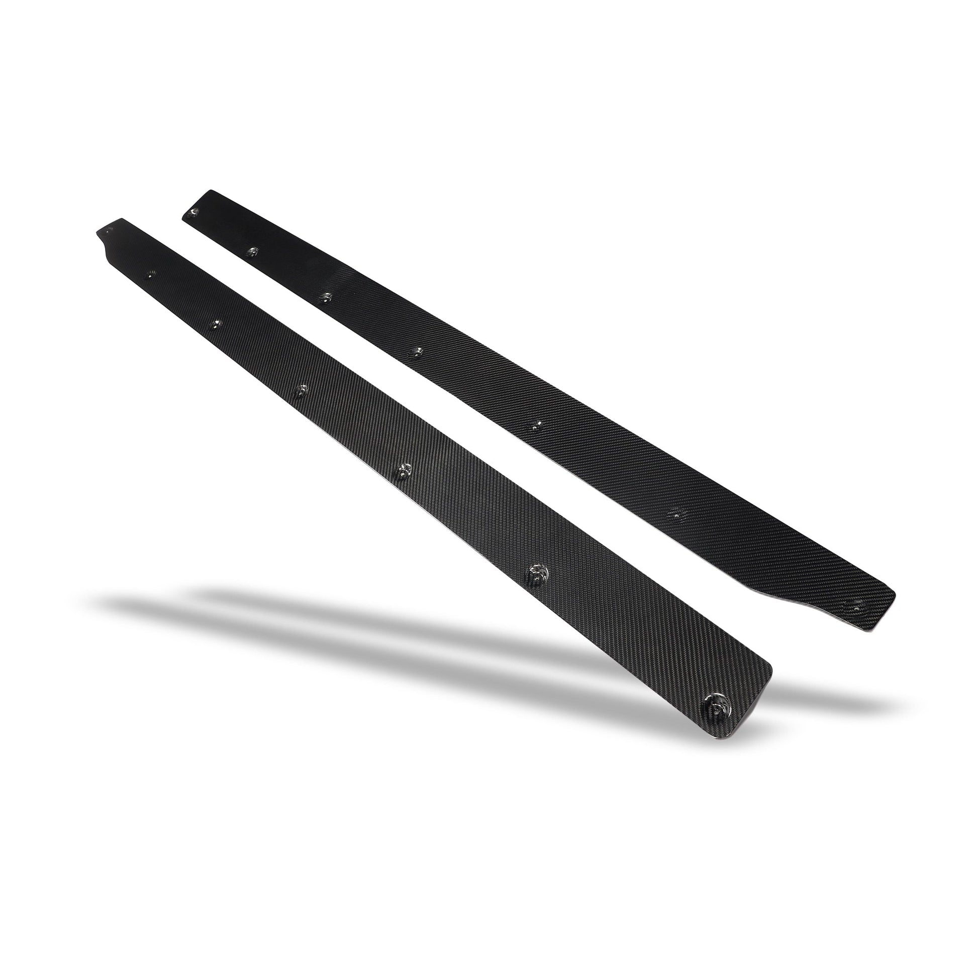 BMW M2 G87 carbon fiber aero side skirts, full side body view