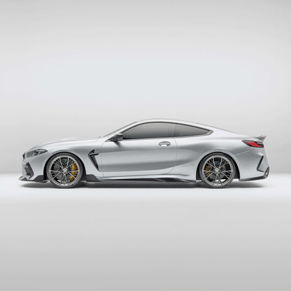 BMW M8 F91 F92 carbon fiber side skirts full side view