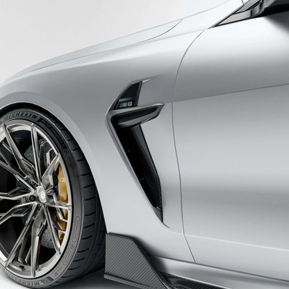 BMW M8 F91 F92 carbon fiber side vents close-up product view