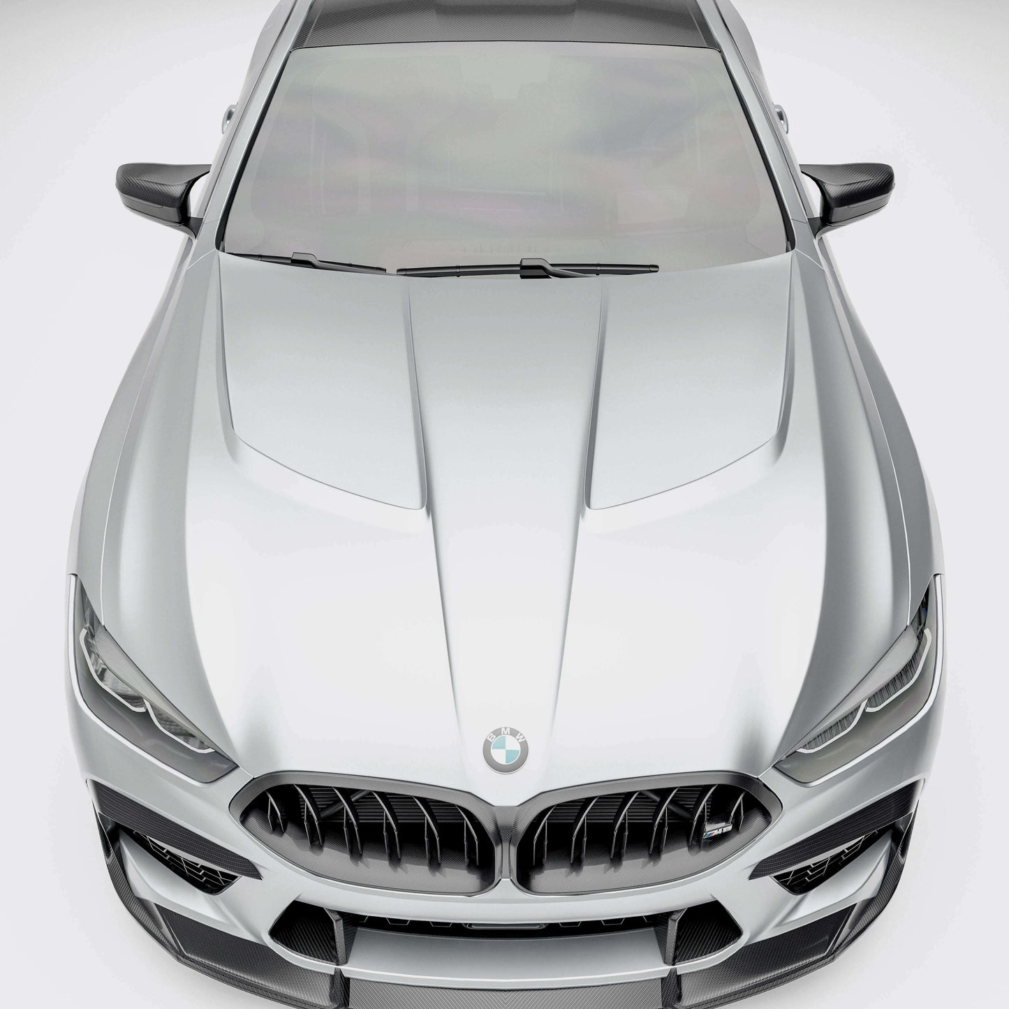 BMW M8 carbon fiber hood close-up weave finish