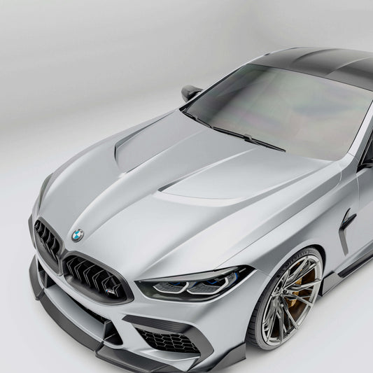 BMW M8 F91 F92 F93 carbon fiber hood surface detail