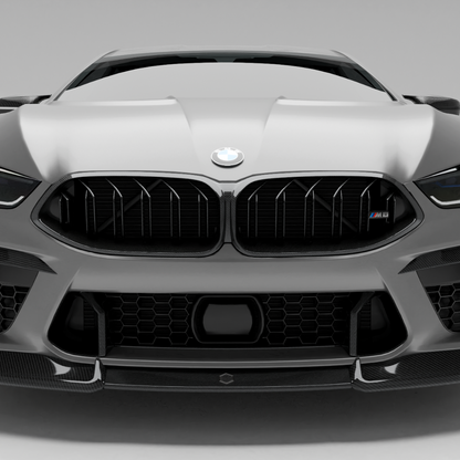 BMW M8 F93 carbon fiber front grille front-facing studio view
