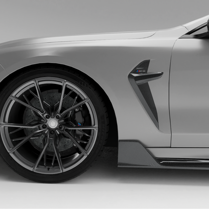 BMW M8 F93 Gran Coupe carbon fiber side fender vent, rendered side view