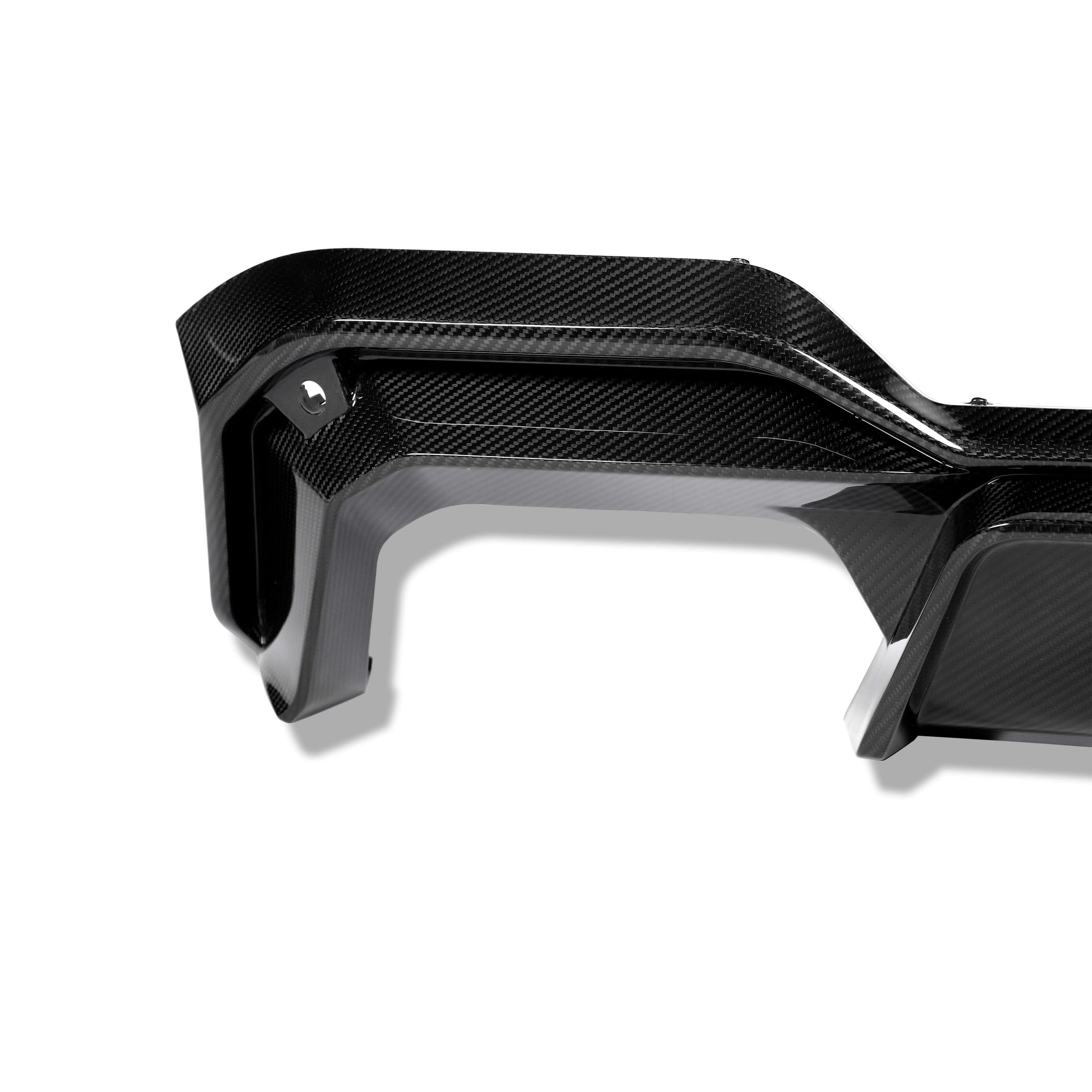 BMW X3M F97 LCI carbon rear diffuser exhaust cutout detail