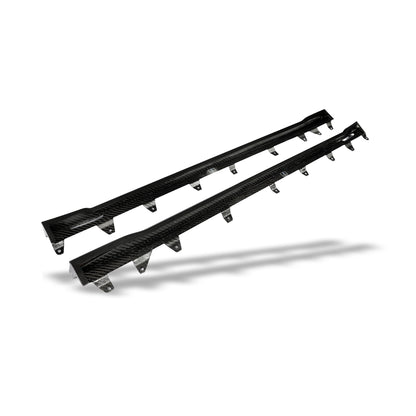 BMW X4M F98 LCI carbon fiber side skirts, edge profile detail