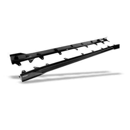 BMW X4M F98 LCI carbon fiber side skirts, front-angle view
