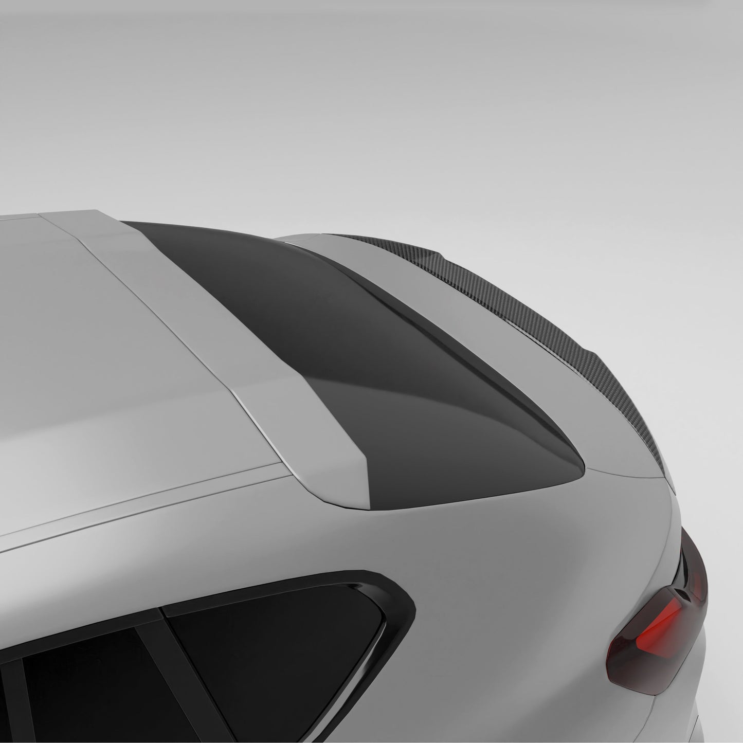 BMW X4M F98 LCI carbon fiber rear spoiler, rear view