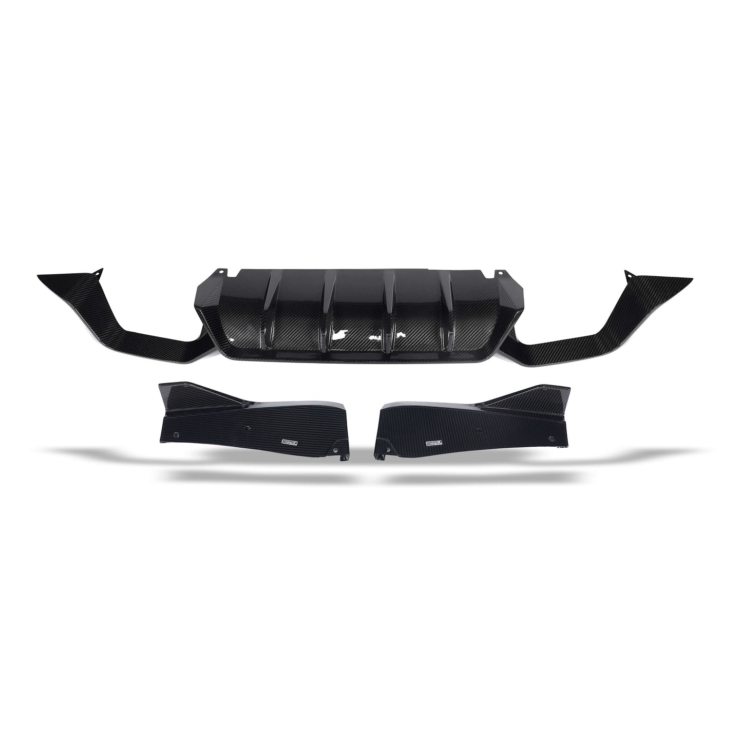 BMW X4M F98 LCI carbon fiber rear diffuser, side profile detail