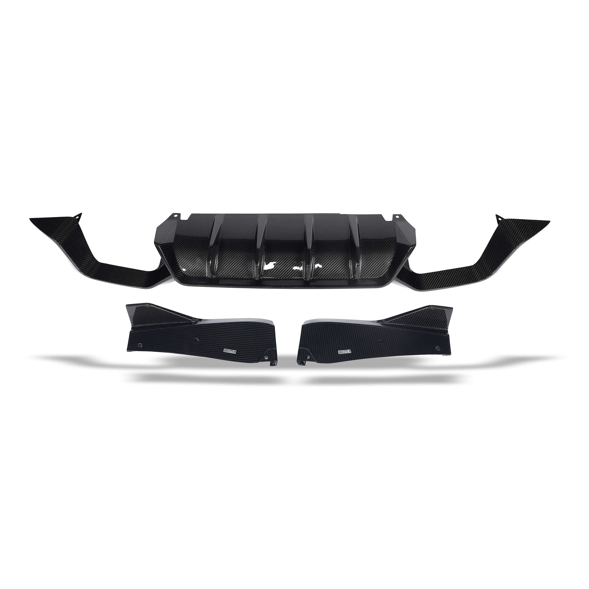 BMW X4M F98 LCI carbon fiber rear diffuser, side profile detail