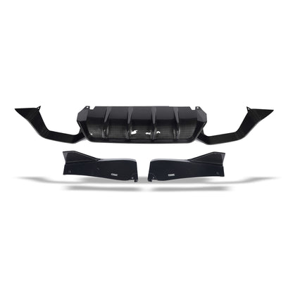 BMW X4M F98 LCI carbon fiber rear diffuser, side profile detail
