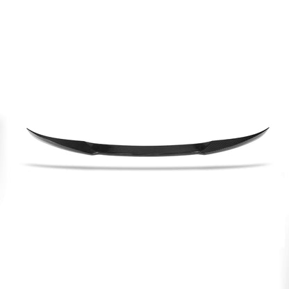 BMW X4M F98 LCI carbon fiber rear spoiler, weave texture close-up