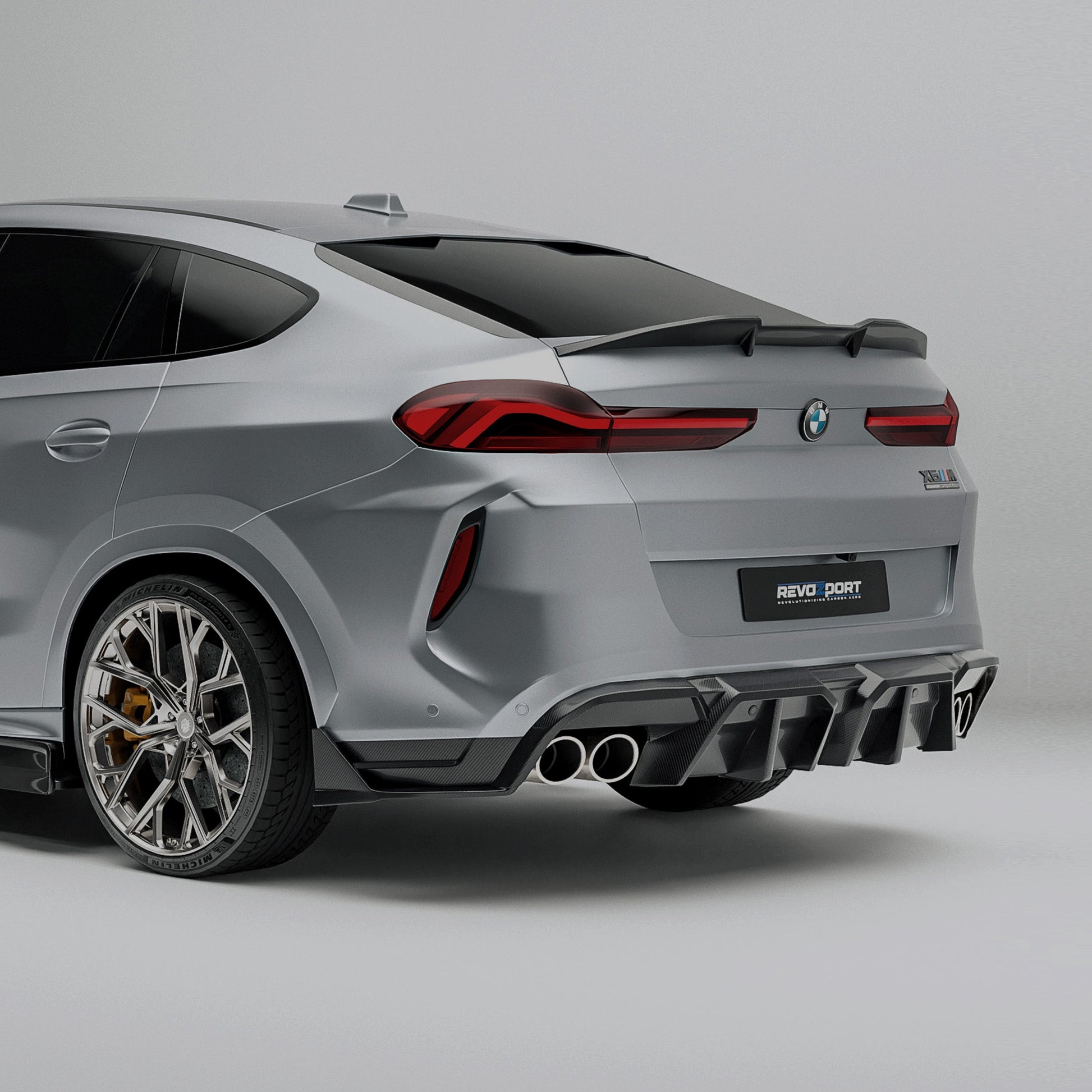 BMW X6M F96 Pre-LCI carbon fiber rear diffuser main product view