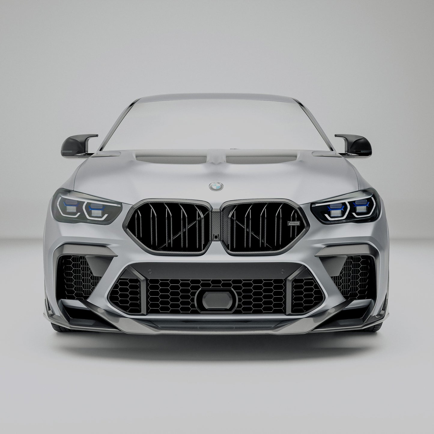 BMW X6M F96 Pre-LCI carbon fiber air intake trim main view